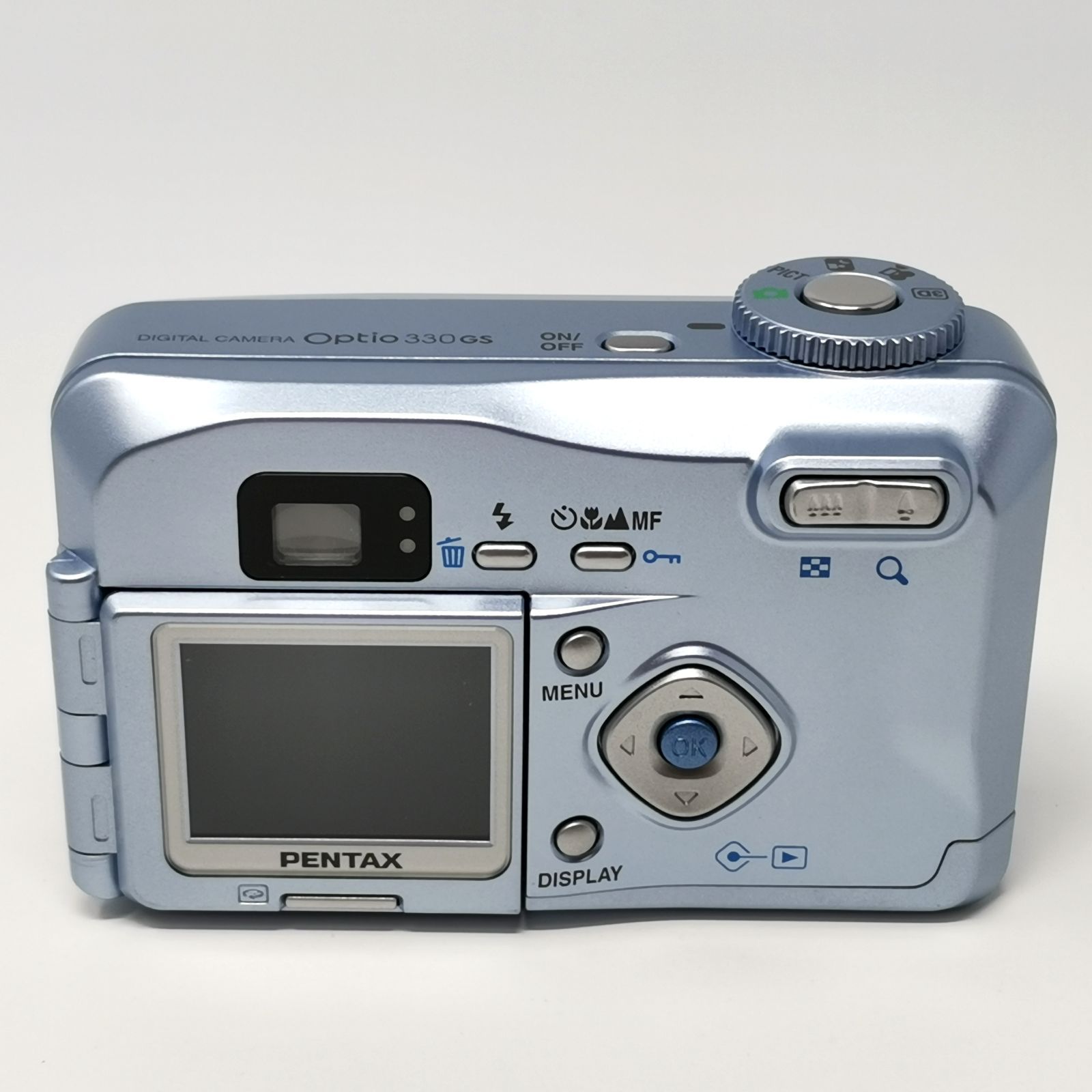 ペンタックス Optio 330GS デジカメ スカイブルー 電池式 3Dイメージ
