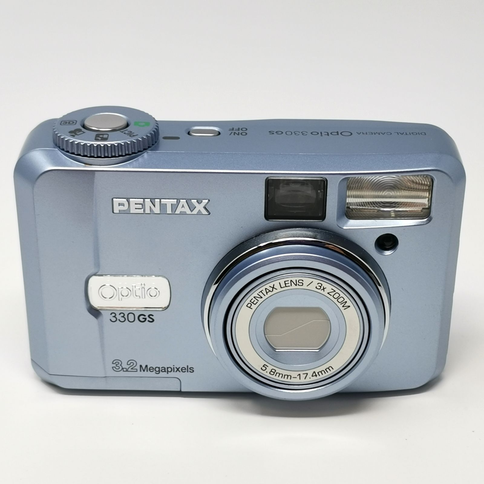 ペンタックス Optio 330GS デジカメ スカイブルー 電池式 3Dイメージ