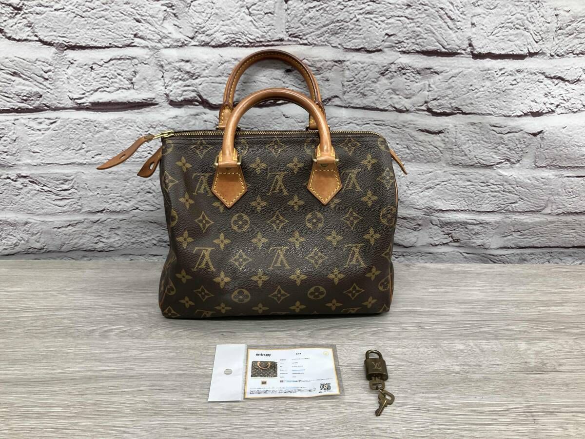 鑑定書付) LOUIS VUITTON／モノグラム スピーディ25 バッグ - メルカリ