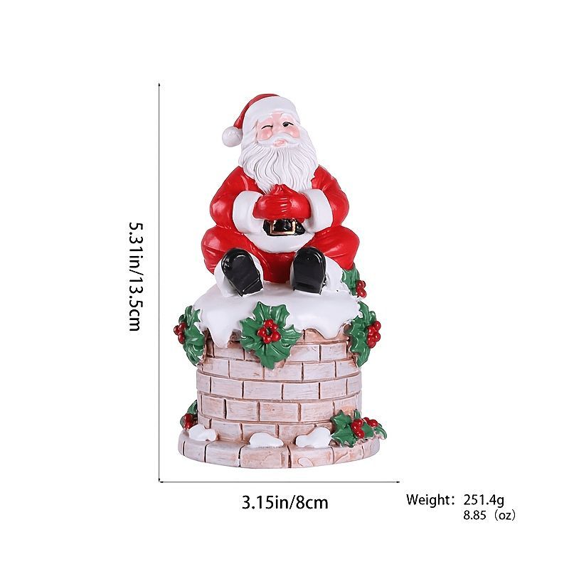 クリスマス飾り　置物　インテリア　雑貨　サンタクロースとトナカイ　煙突から サンタクロースとトナカイの置物セット
