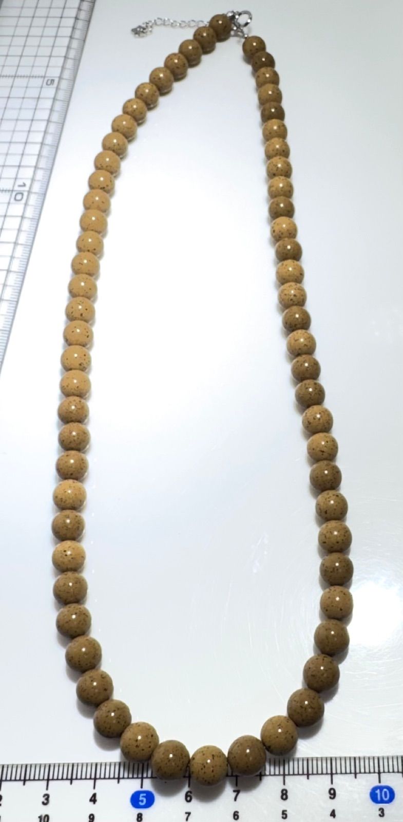 北投石ネックレス茶50センチシルバー金具NO25-2417 - メルカリ
