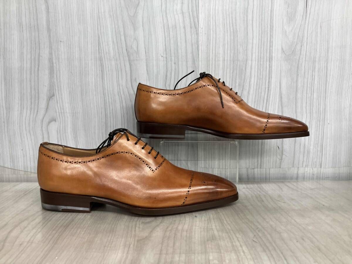 SANTONI サントーニ ドレスシューズ キャメルブラウン レディース メダリオン プレーントゥ ウィングチップ sizeUK 6