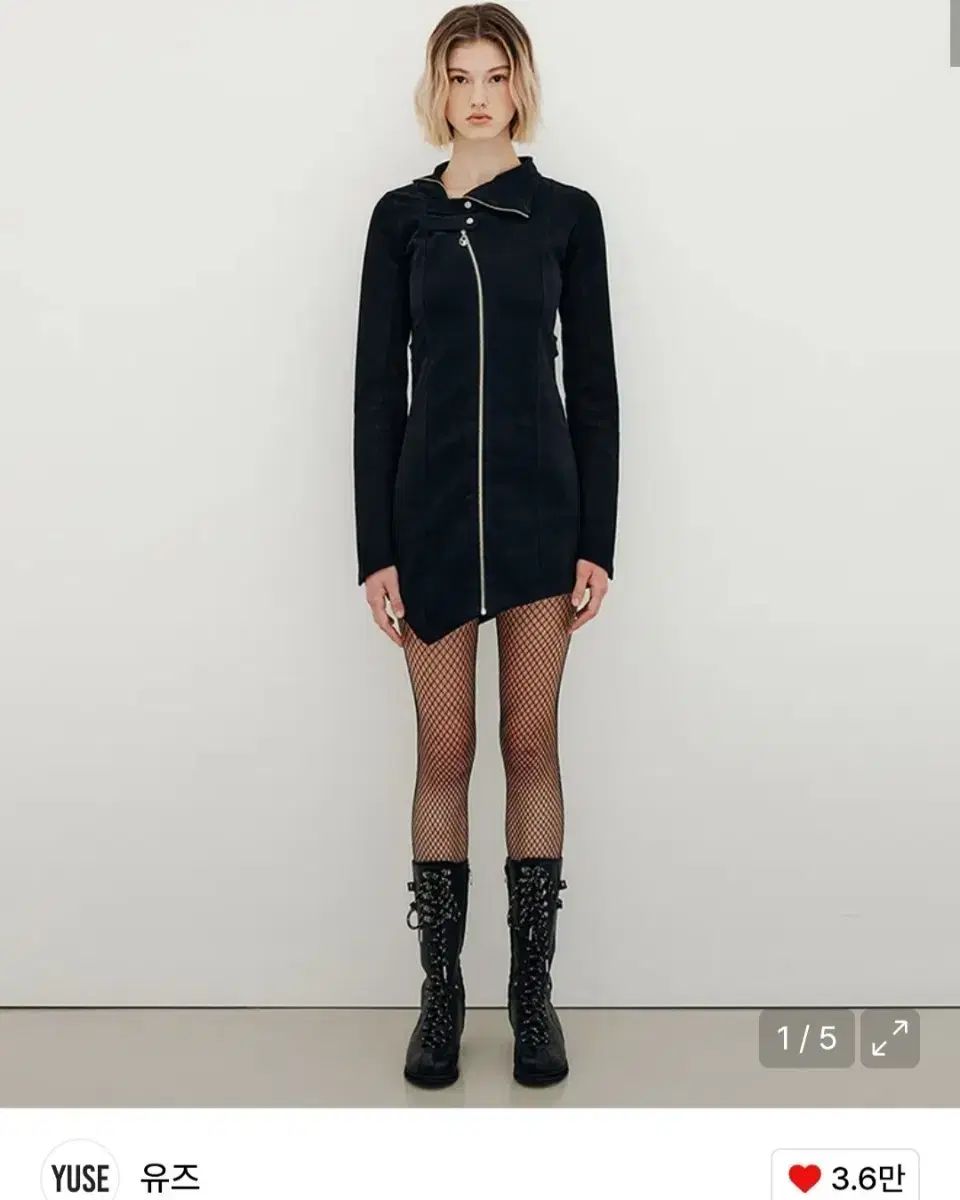 YUSE アシンメトリー ジップアップ トップス ブラック