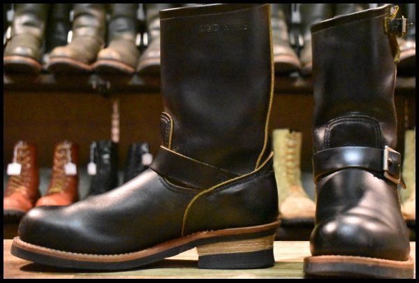 7.5 D 19年 レッドウィング 9268 エンジニア 黒 ブラック クローンダイク スチールトゥ プルオン ブーツ redwing FK 267