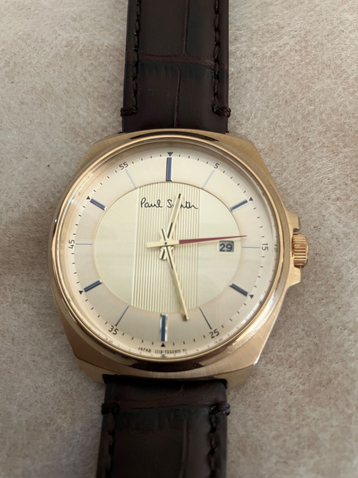 稼働☆ポールスミス ゴールド系文字盤 デイト メンズQZ腕時計 - メルカリ