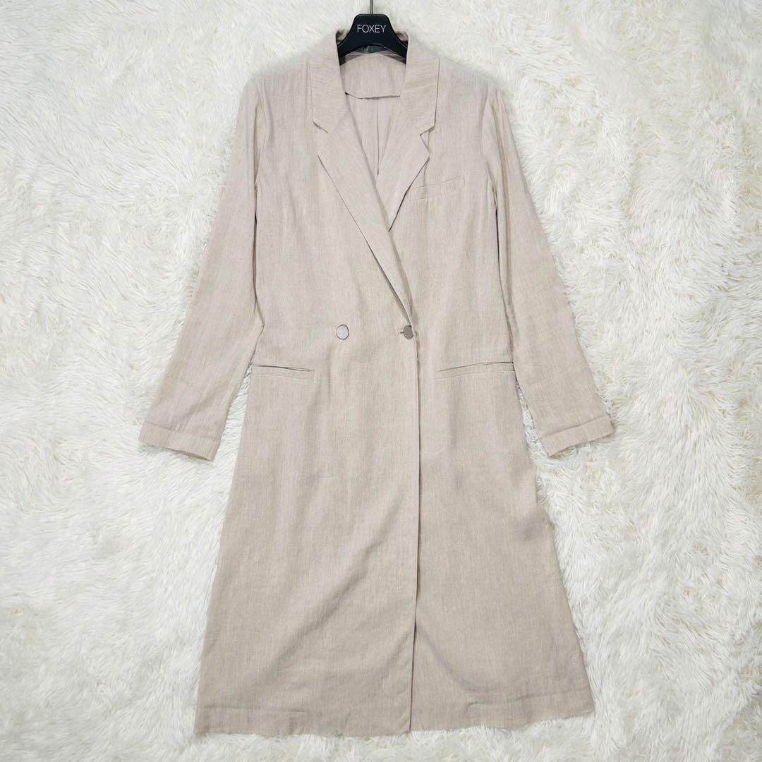 美品 theory luxe セオリーリュクス チェスターコート リネン レーヨン