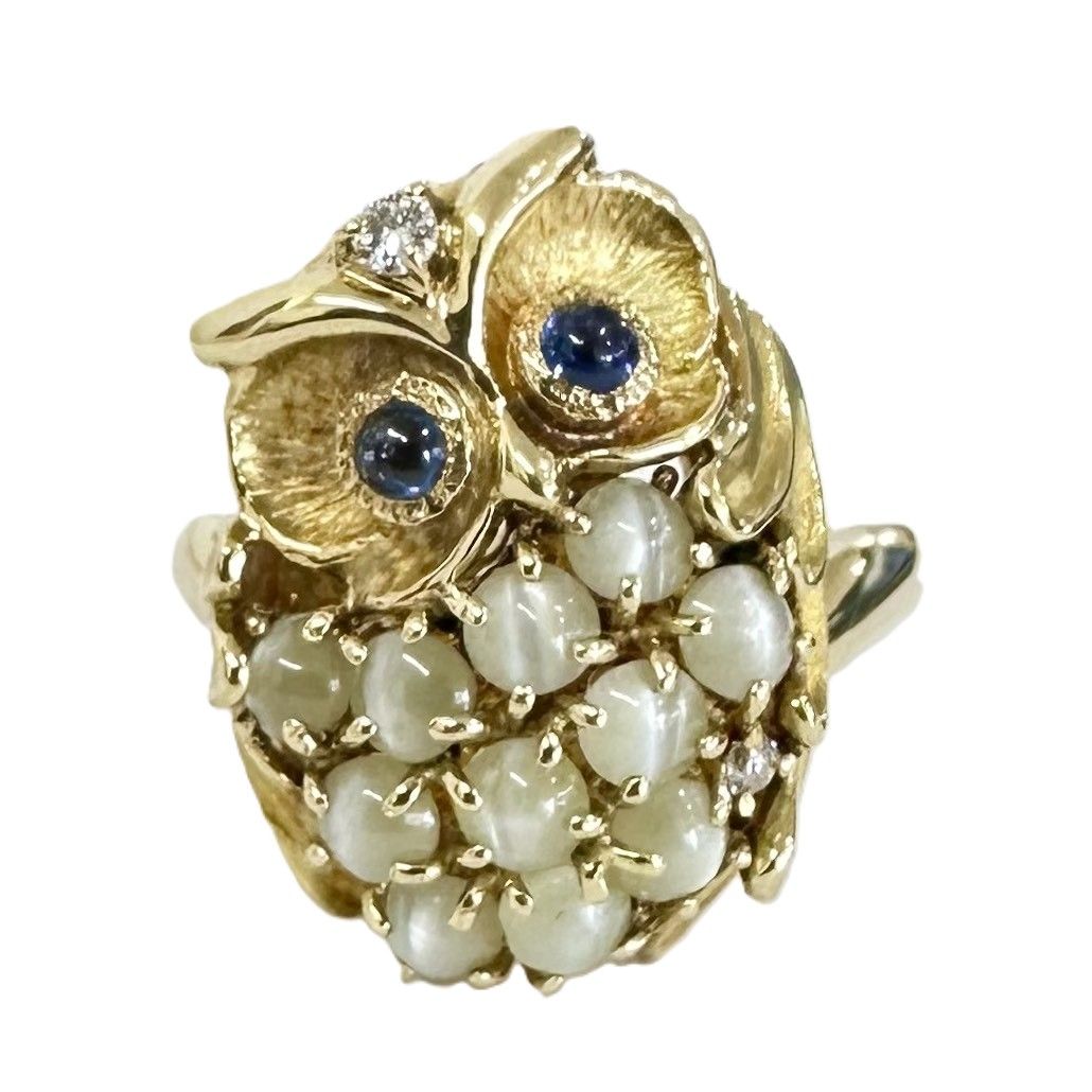 K 18 フクロウ リング 8 52 g 1 77 ct S 0 2 D 04 指輪 18金 GOLD