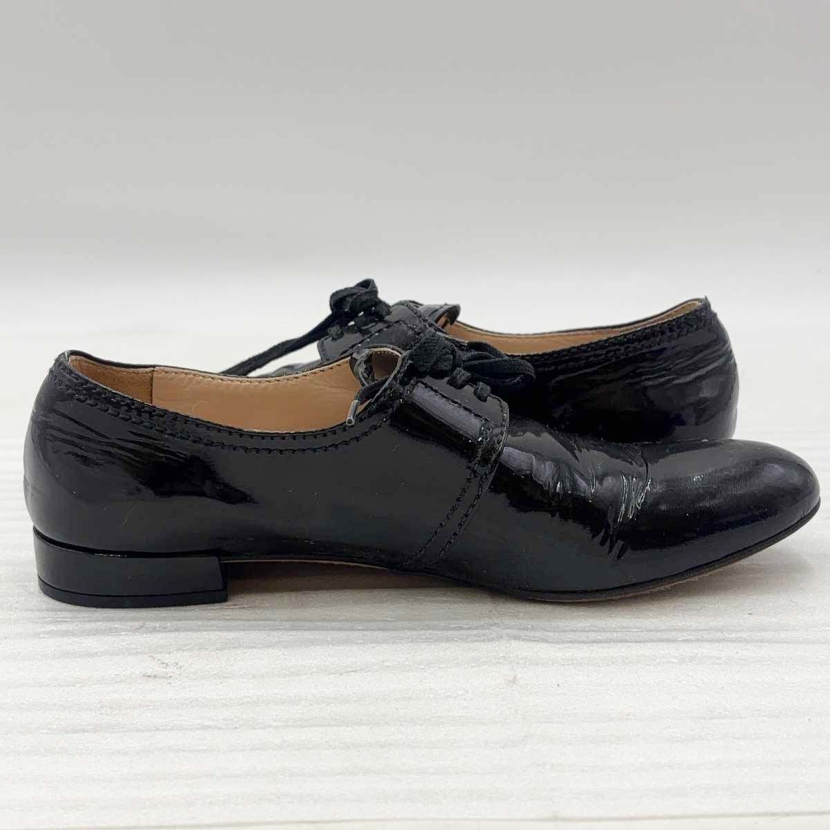 プラダ エナメル レースアップ ダービーシューズ サイズ36 (22.5cm