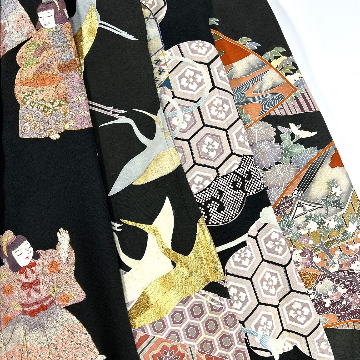 黒留袖 4枚 正絹 着物まとめ売り 同梱購入歓迎 リメイク用 着付け練習