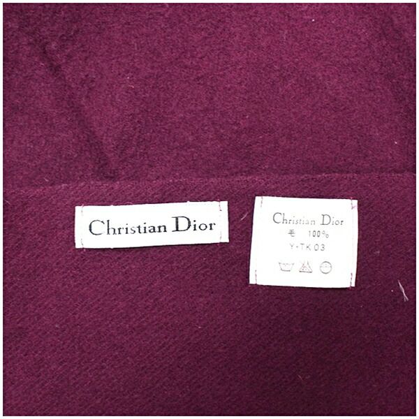 クリスチャンディオール ウール ひざ掛け パープル 84 122cm 中古