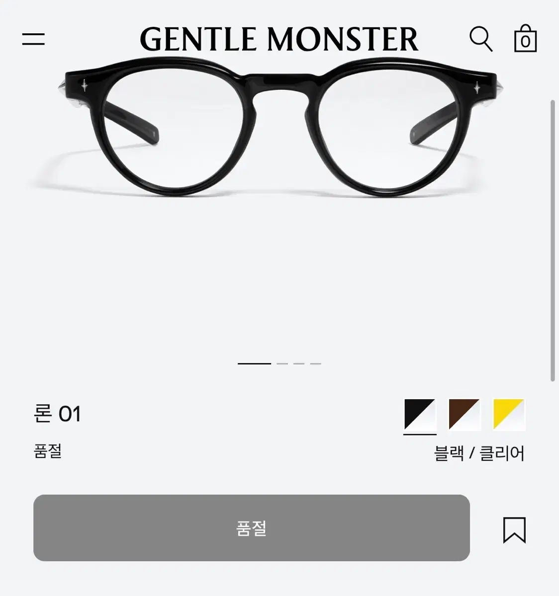 GENTLE MONSTER ジェントルモンスター 론 ron 01 ブラック