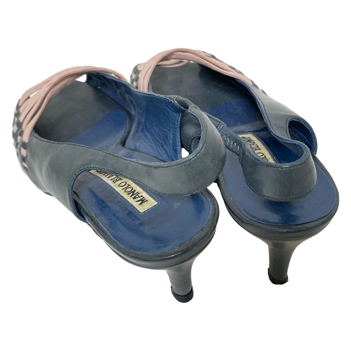 MANOLO BLAHNIK(マノロブラニク) サンダル 38 レディース - ネイビー