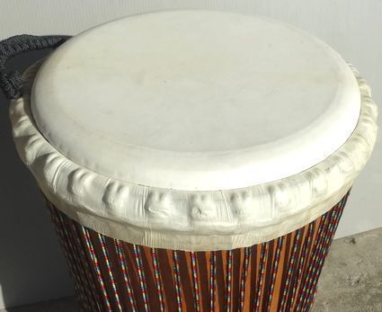 マホガニー製ジャンベ（ジェンベ）☆上級モデル☆Lサイズ(12インチ