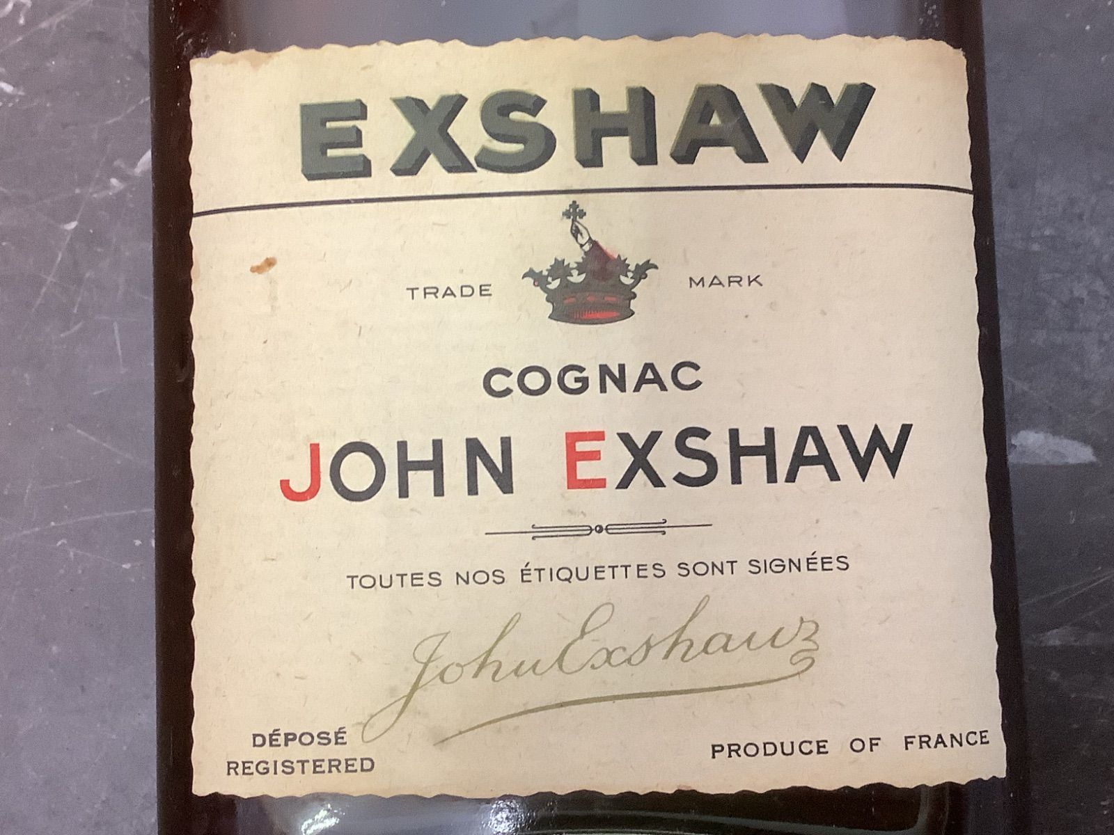 N2 未開栓 古酒 JOHN EXSHAW VSOP ジョン エクショー VSOP フランス