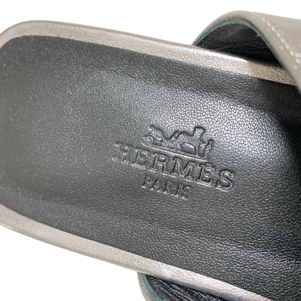 HERMES(エルメス) ミュール 38 レディース - シルバー シルバー金具