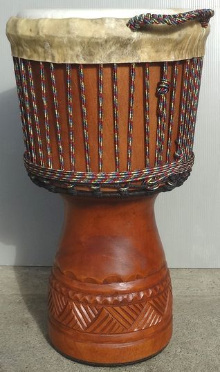 マホガニー製ジャンベ ジェンベ 上級モデル MLサイズ Ｃ H 55 cm