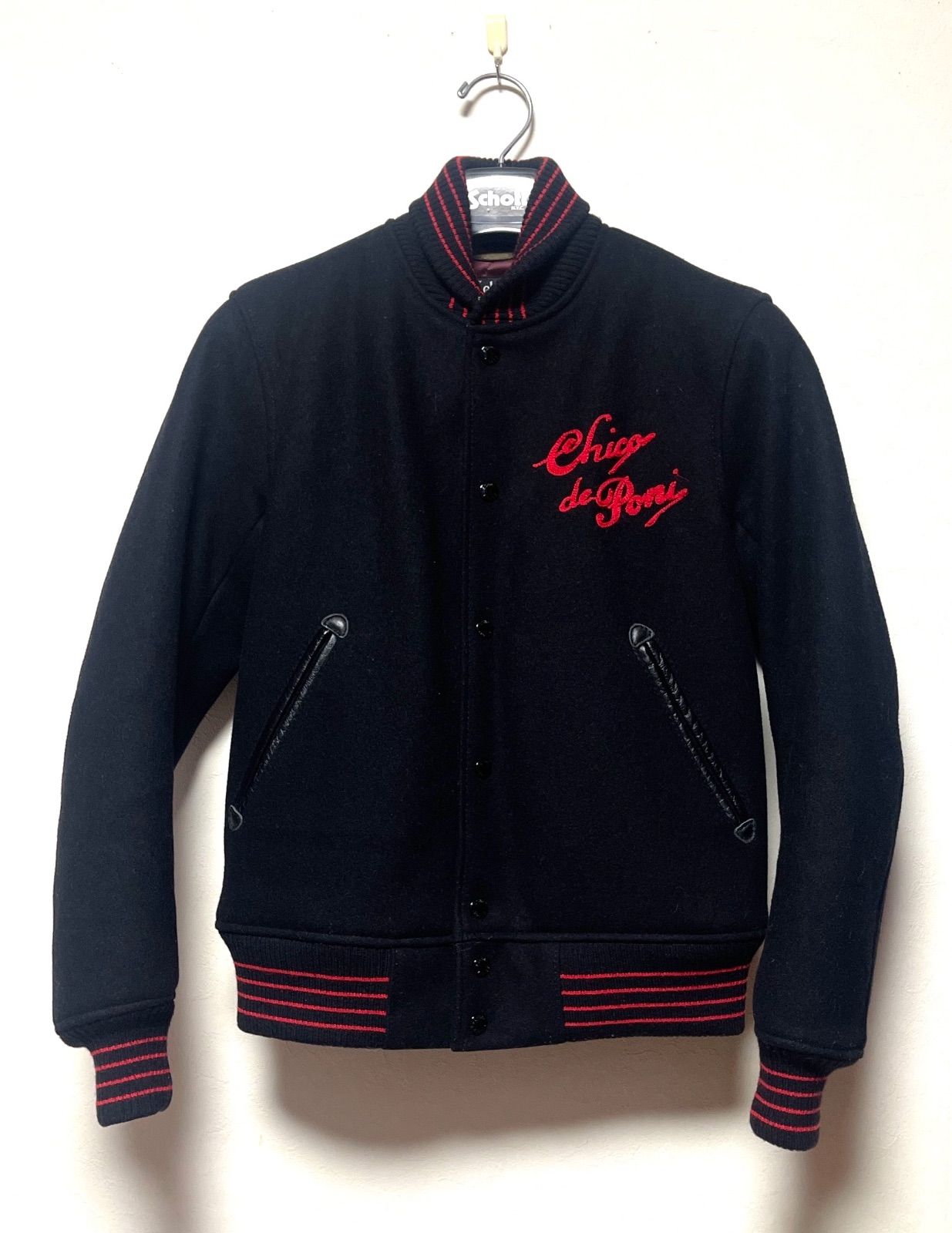 Schottスタジャン ショットライダースジャケット S バッグロゴ刺繍