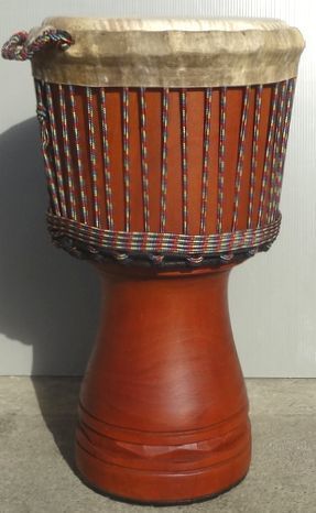 職人手作り　ジャンベ マホガニー製ジャンベ（ジェンベ）☆上級モデル☆MLサイズ《D》=H