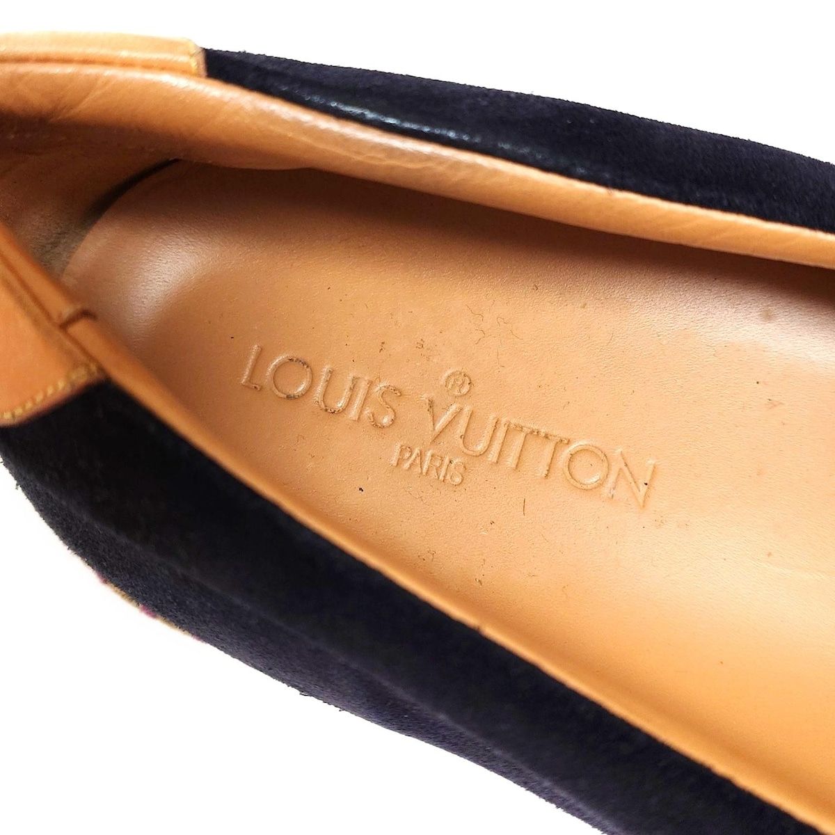  LOUIS VUITTON ルイヴィトン スリッポン 91 2 メンズ 黒 ブラウン マルチ インソール取外し可 エスパドリーユ レザー スリッポン 靴