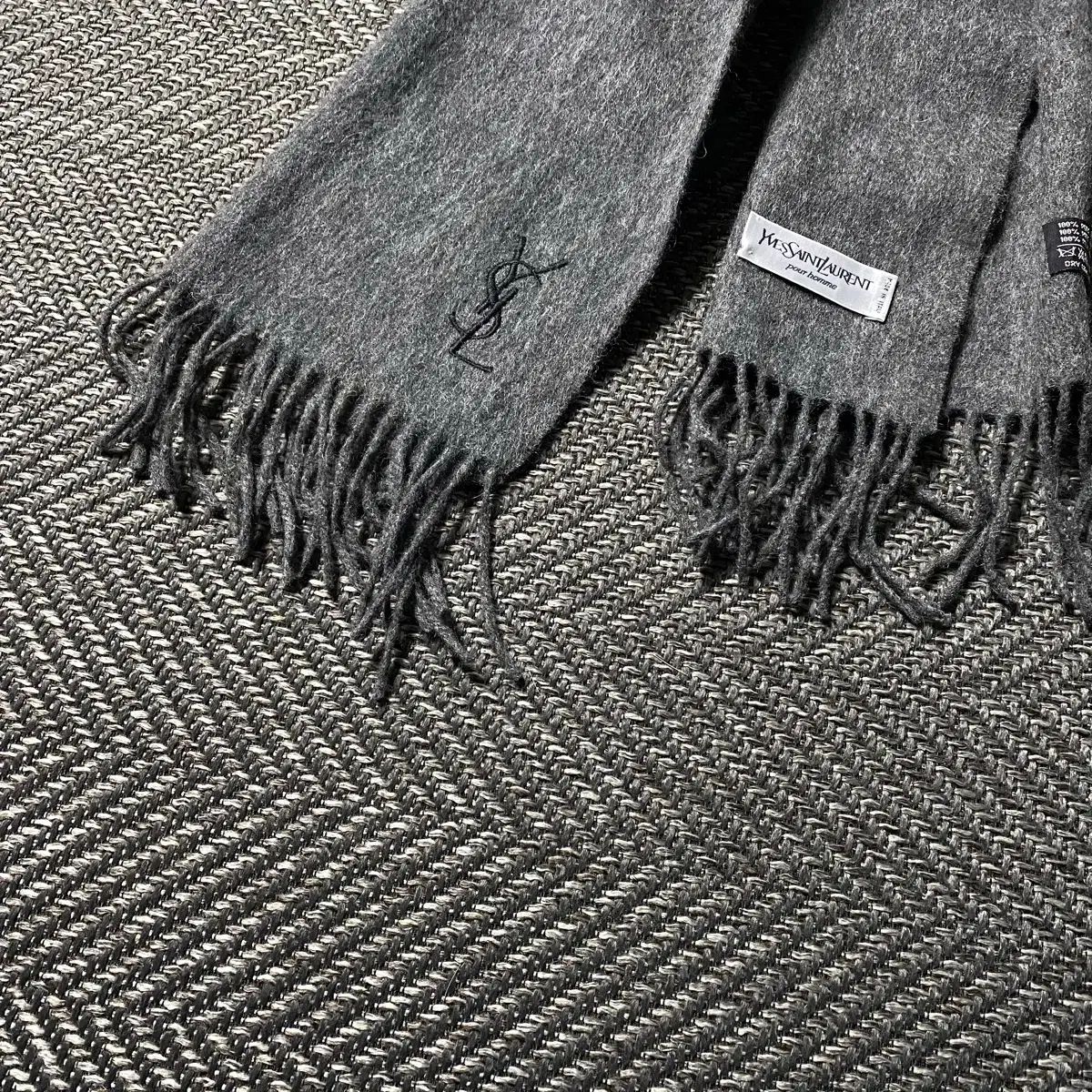 90 s イヴ サンローラン YSL ロゴ ピュアウール マフラー