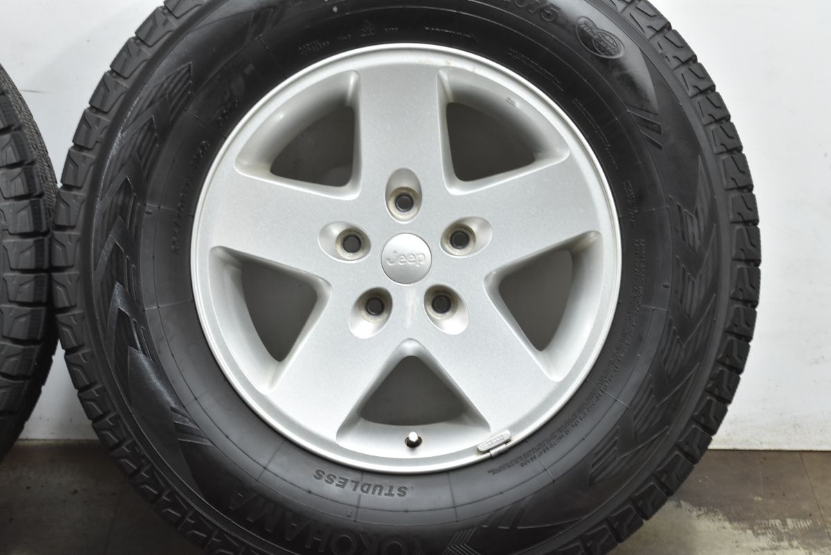  バリ溝 ジープ JK ラングラー スポーツ 17 in 7 5 J 44 45 PCD 127 ヨコハマ アイスガードG 075 265 70 R JT グラディエーター 流用 17インチ タイヤ ホイールセット