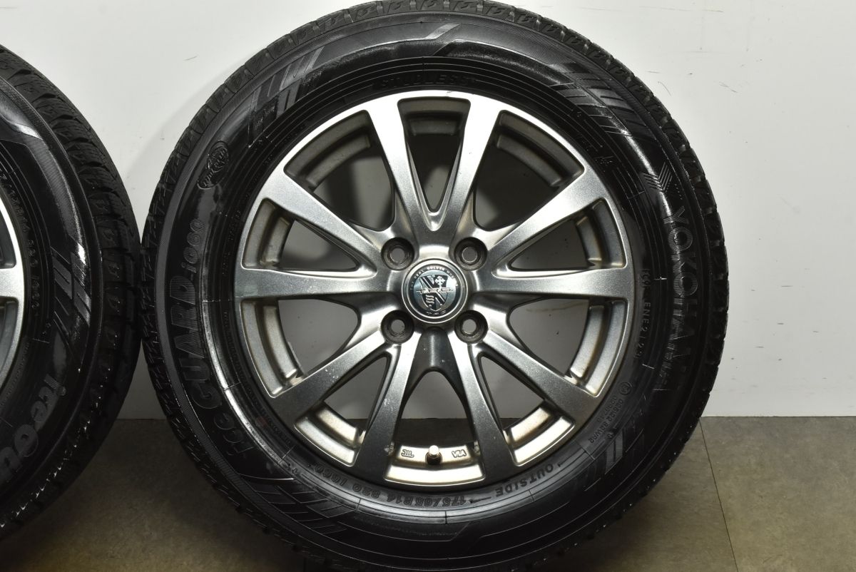  バリ溝 TRG 14 in 5 J 38 PCD 100 ヨコハマ アイスガード iG 60 175 65 R パッソ ヴィッツ ノート デミオ スタッドレス 14インチ タイヤ ホイールセット