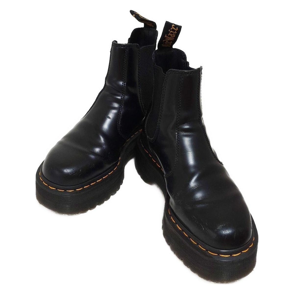 Dr.Martens ドクターマーチン ショートブーツ 39 レディース - 黒 サイドゴア レザー