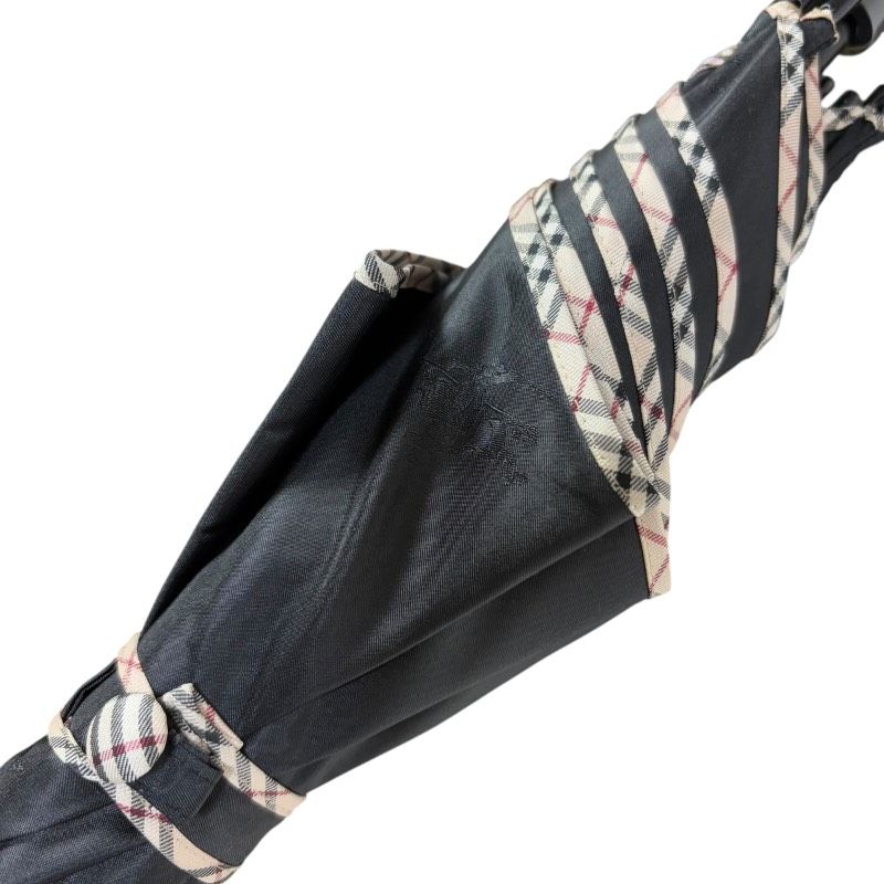 未使用級】BURBERRY バーバリー 雨傘 ブラック 騎士総柄 ノバチェック