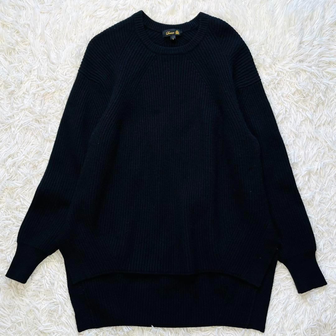 美品 DRAWER ドゥロワー 9G 畦編み クルーネック ニット セーター