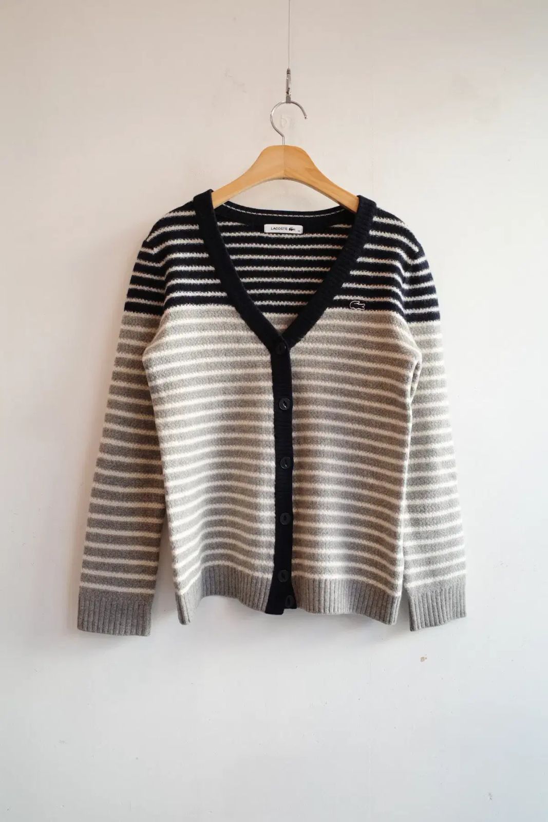 LACOSTE ラコステ ウール カーディガン 平置き サイズ cm