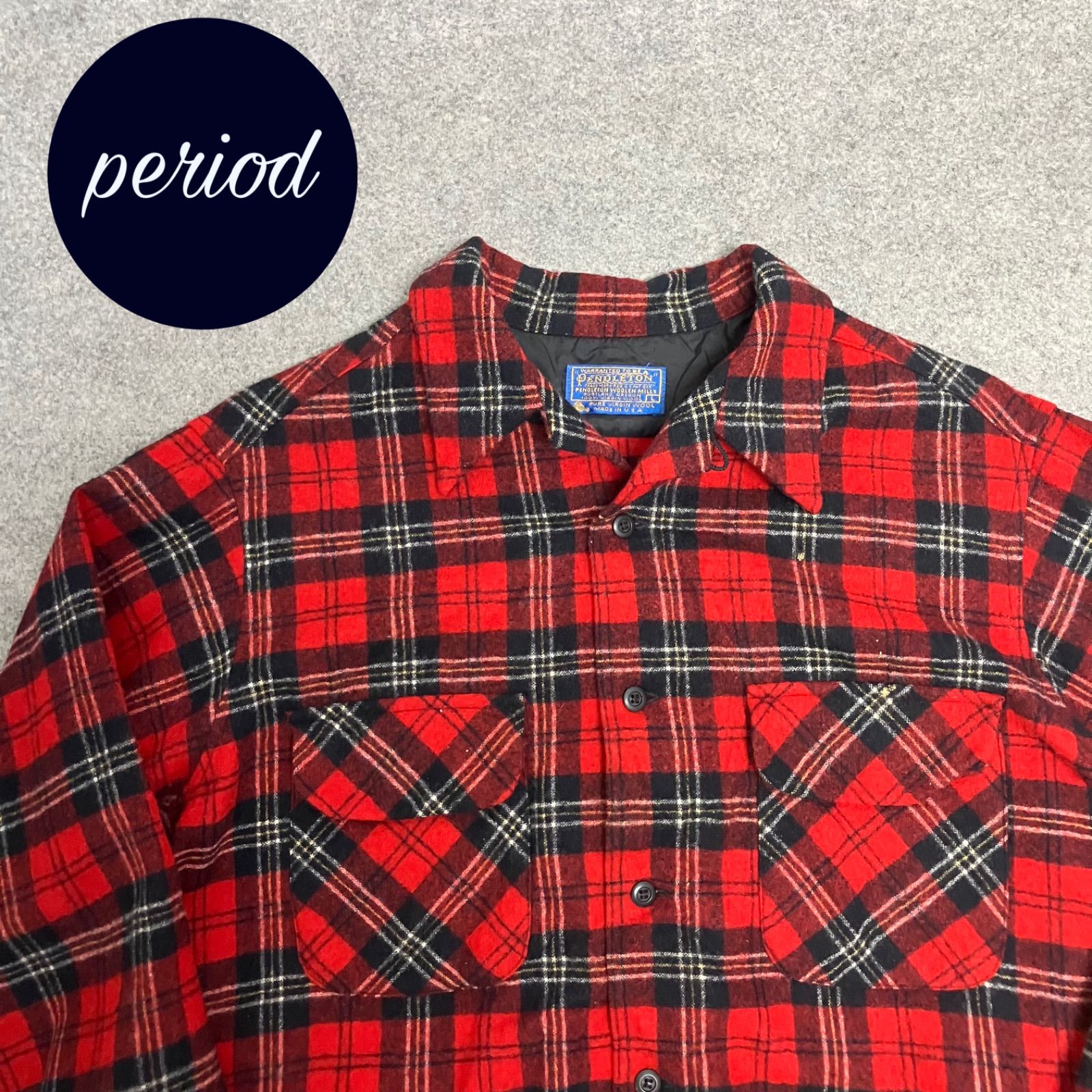 P 2751 70 s PENDLETON チェック ボックス ウールシャツ