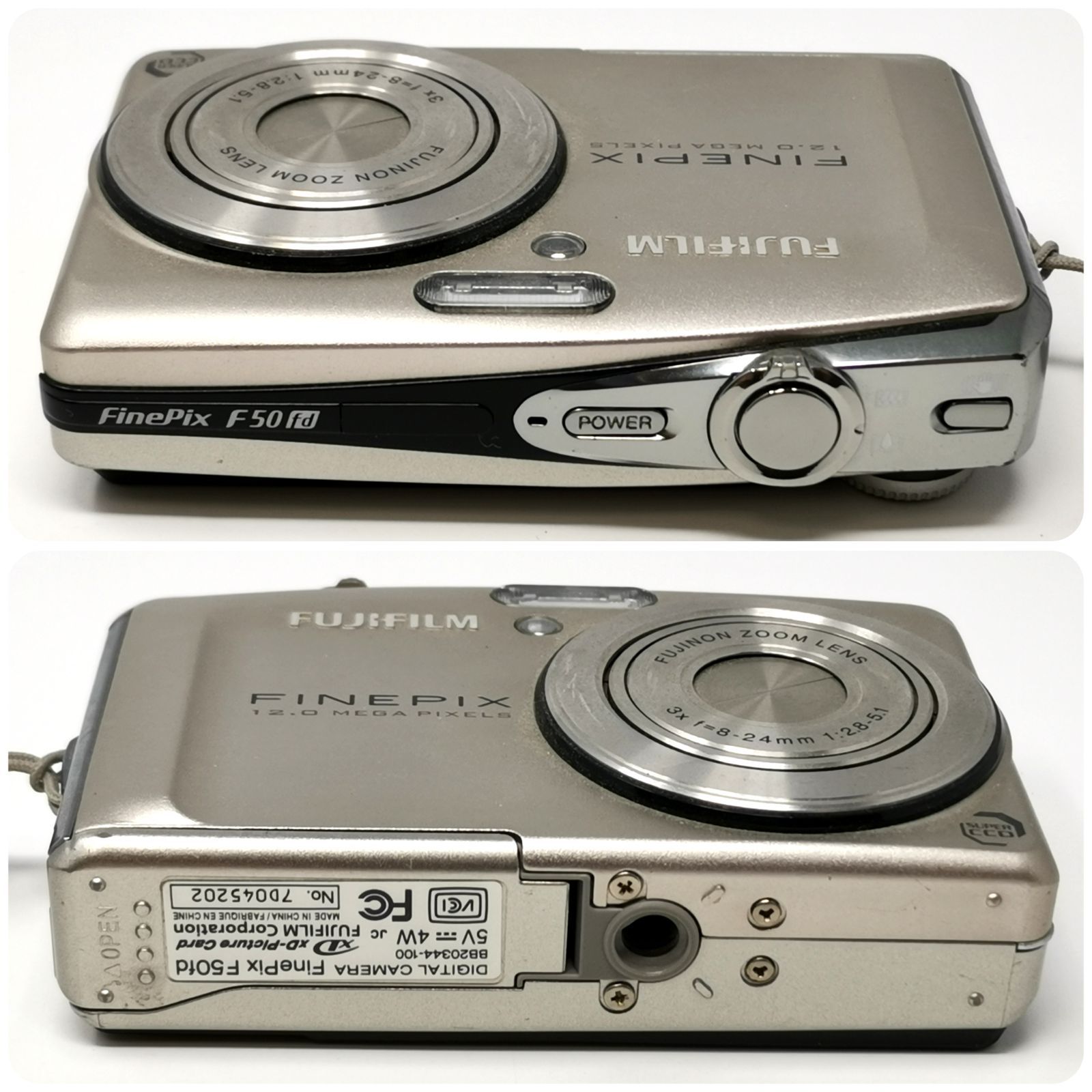 フジフィルム FinePix F50 デジカメ シルバー デジタルカメラ 充電器 