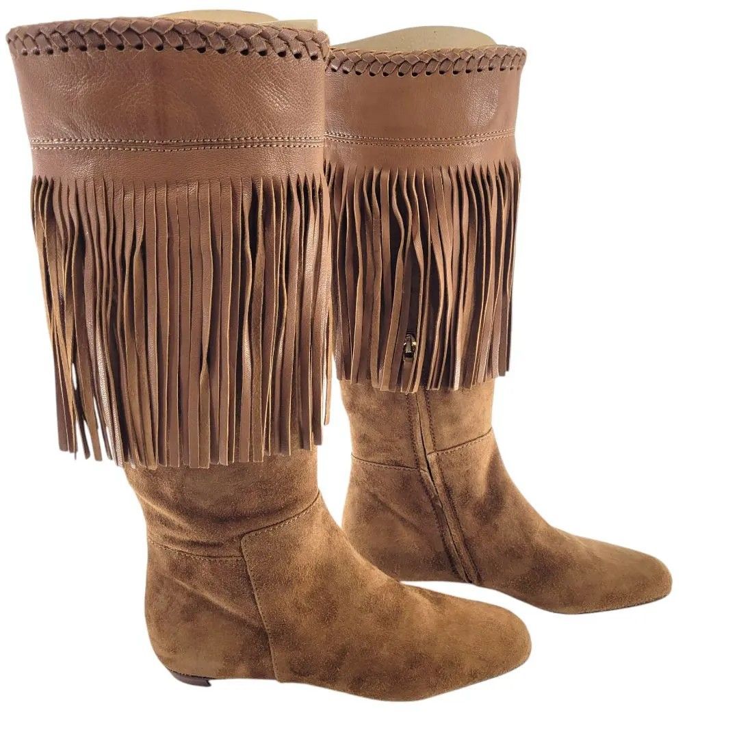 美品】セルジオロッシ ロングブーツ フリンジ スエード ブラウン 36 2