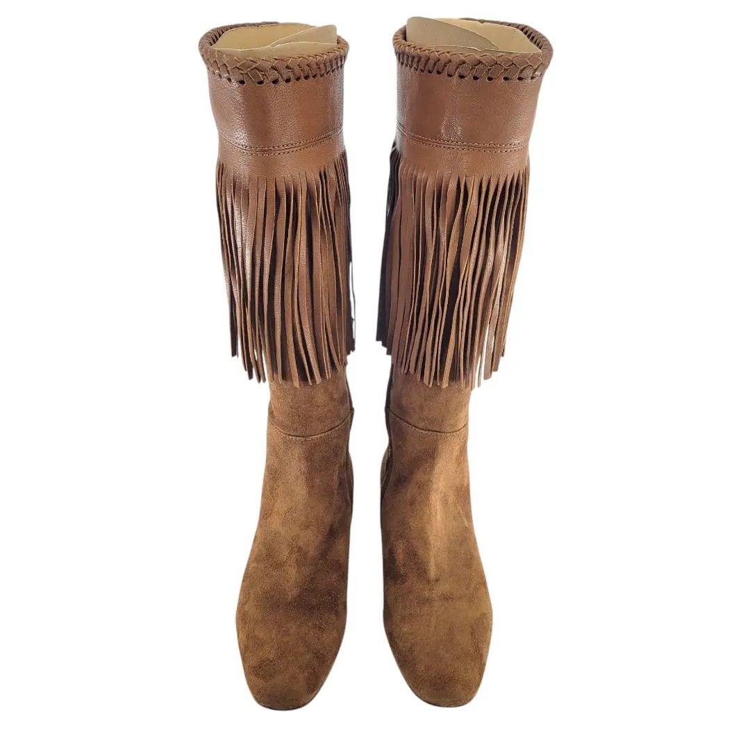 ✺美品✺セルジオロッシ／スエードロングブーツ 美品】セルジオロッシ ロングブーツ フリンジ スエード ブラウン 36 2
