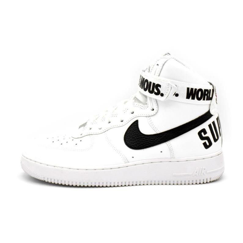ナイキ NIKE シュプリーム Supreme 14 AW AIR FORCE 1 HIGH SP WORLD FAMOUS WHITE 698696 100 エア フォース ハイ ワールドフェイマス ホワイト スニーカー 46128