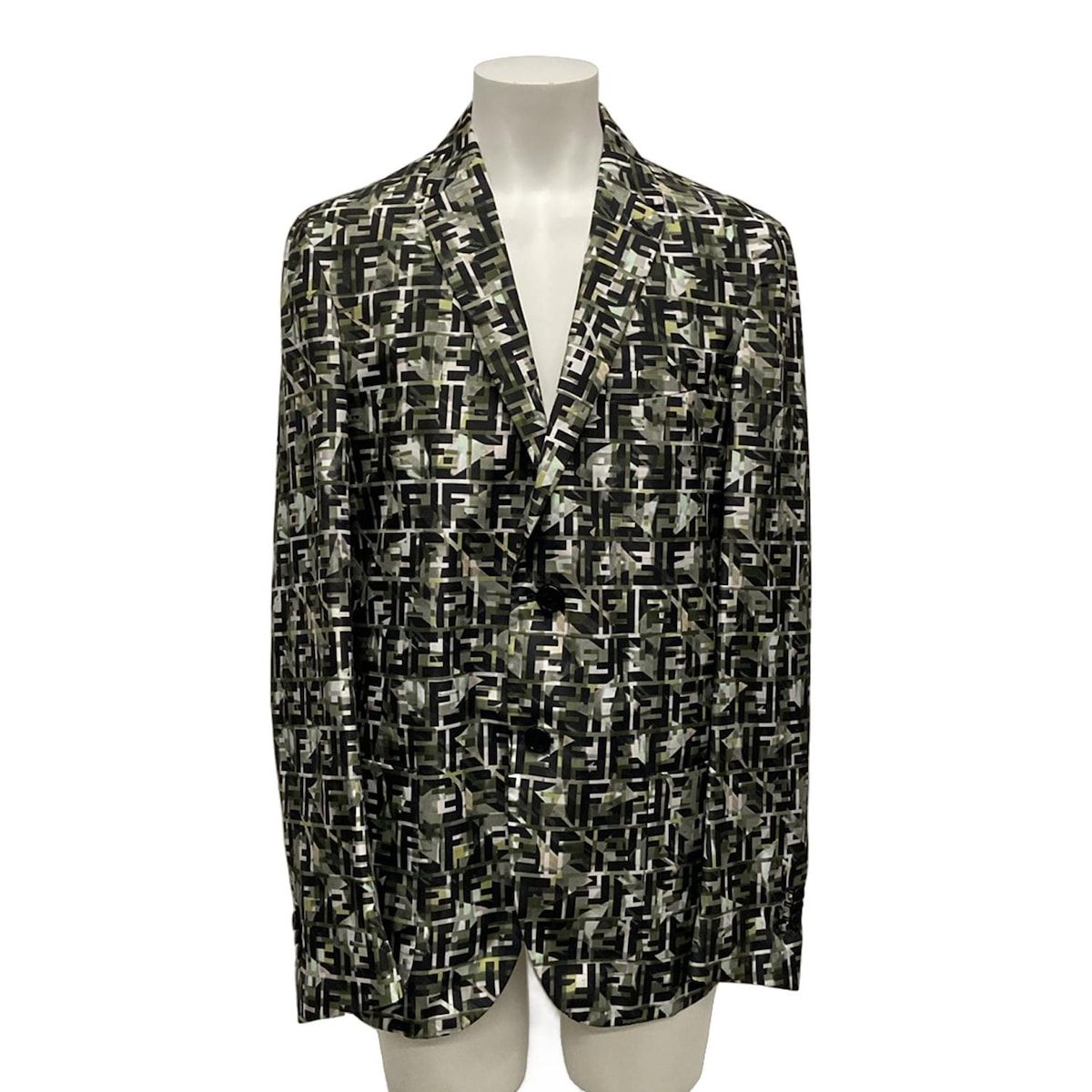 FENDI(フェンディ) ジャケット サイズI50 M メンズ美品 - カーキ×黒