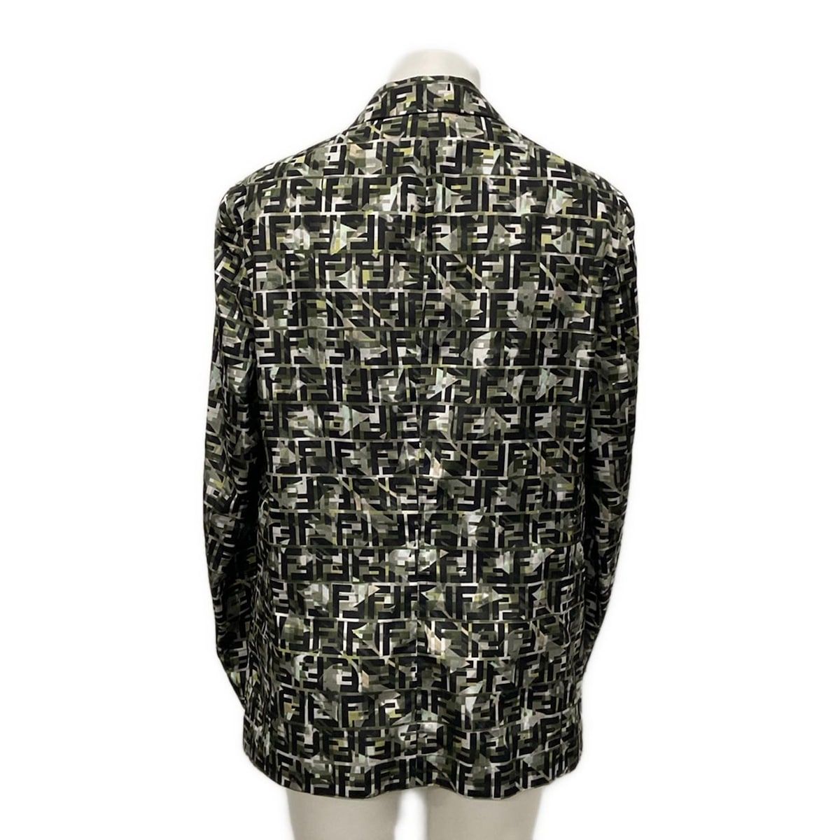 FENDI フェンディ ジャケット サイズI 50 M メンズ - カーキ×黒×マルチ 長袖 ズッカ柄 春 秋