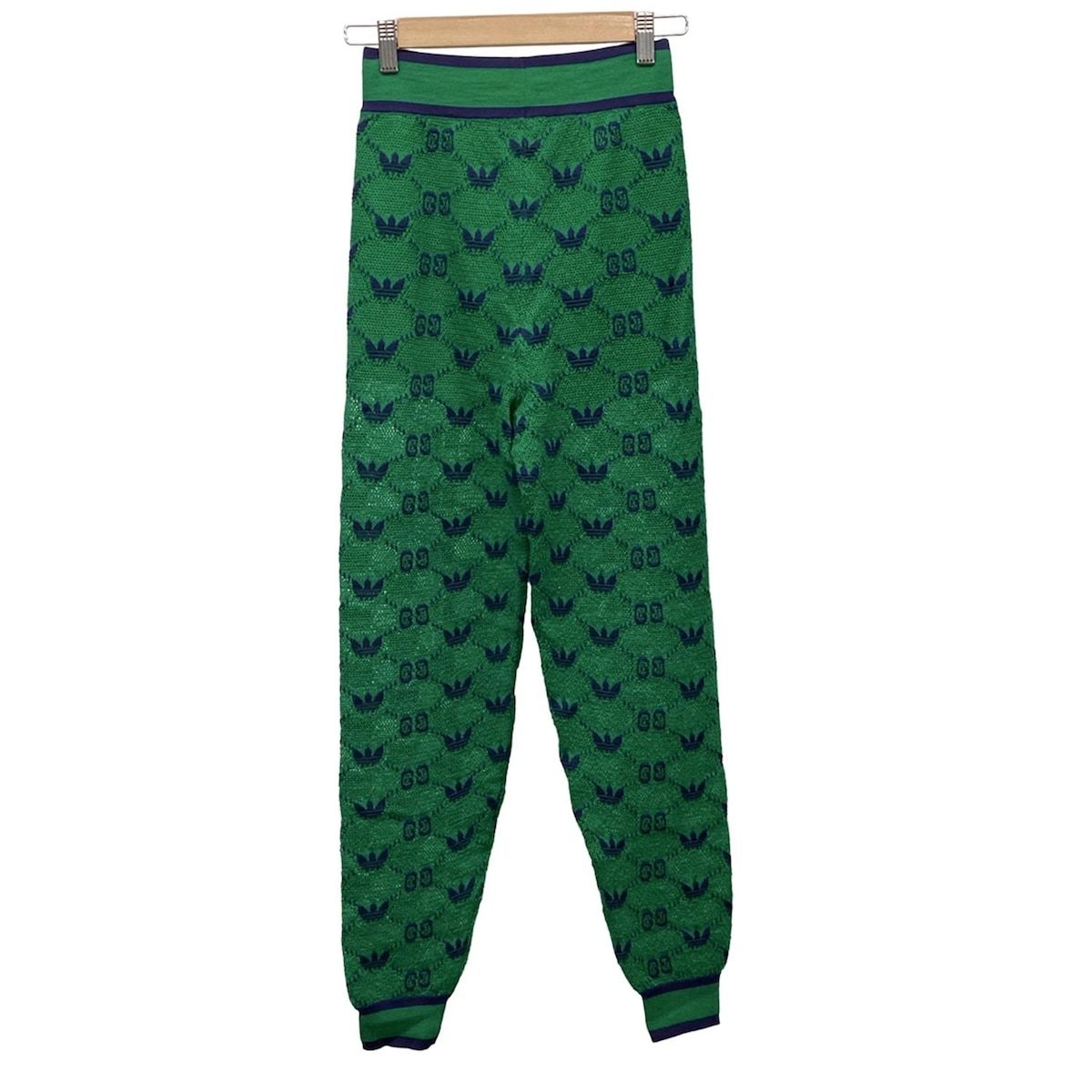 GUCCI グッチ パンツ サイズM レディース 693830 XKCVF グリーン ネイビー フルレングス ウエストゴム adidasコラボ