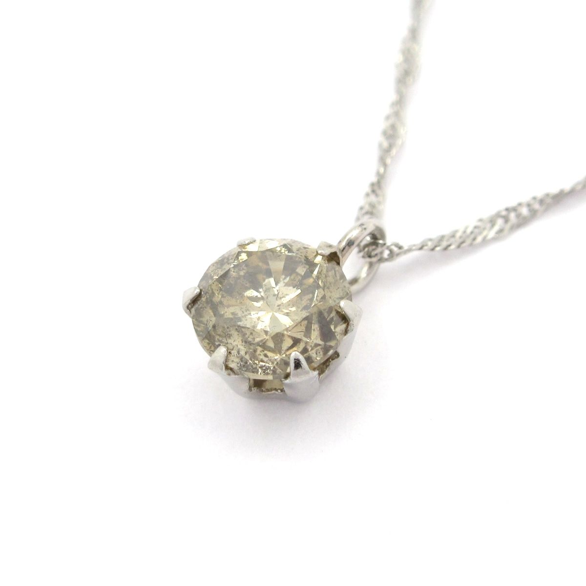 Unbranded ノーブランド ネックレス Pt 850 900 ダイヤモンド 総重量 0 8 g 40刻印