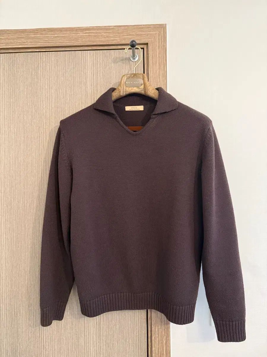 オールオープンカラー ブラウン ニット Lサイズ