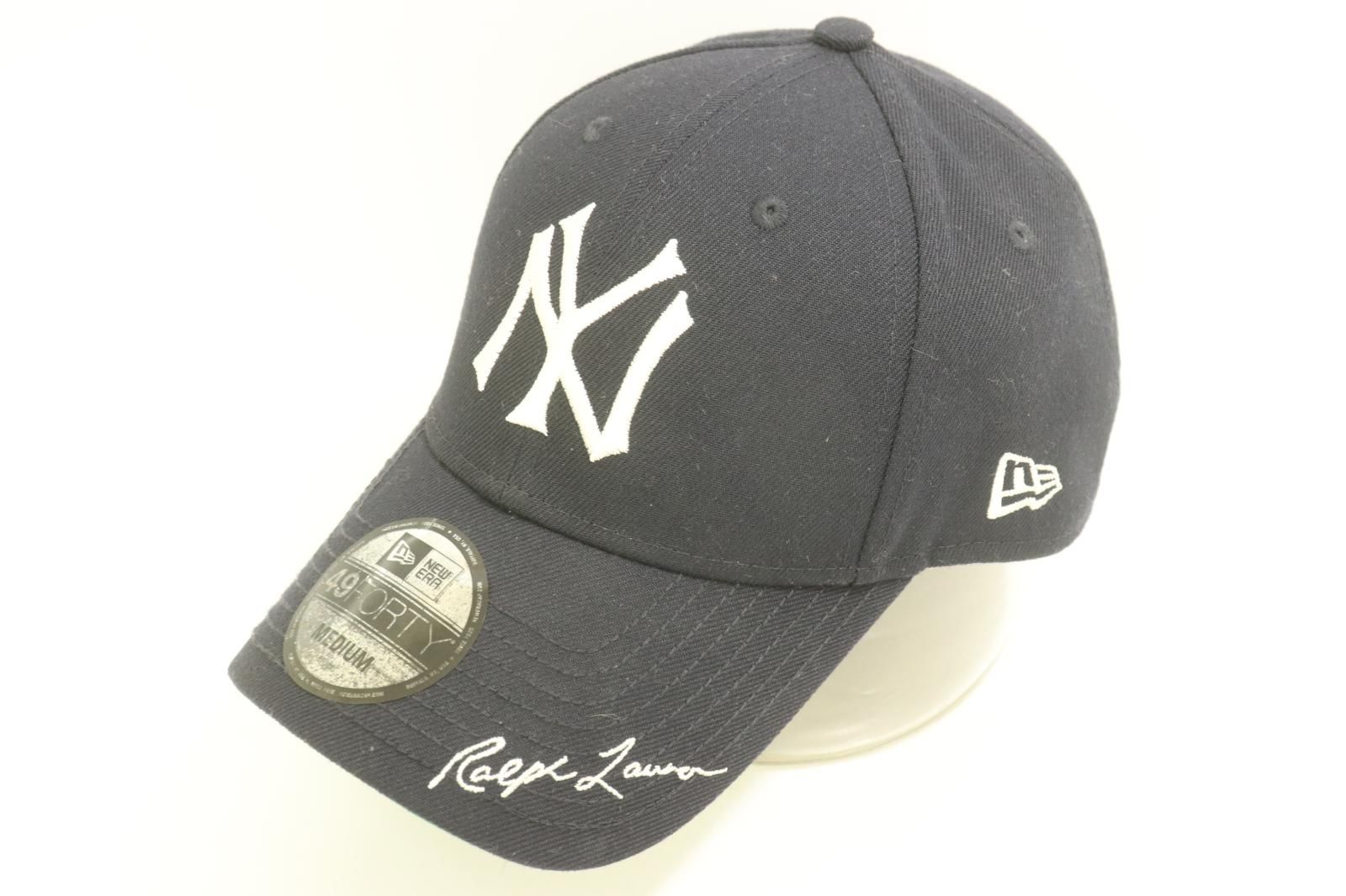 ERA メンズキャップ -- NYキャップ POLO RALPH LAUREN 紺 ネイビー 刺繍