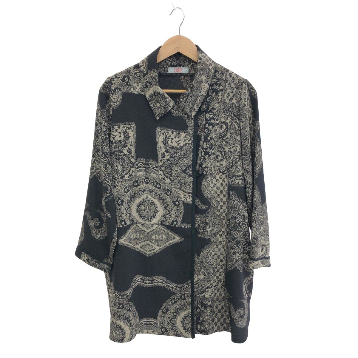 詩仙堂 シセンドウ 総柄ロングコート サイズ表記なし ちりめん/和柄