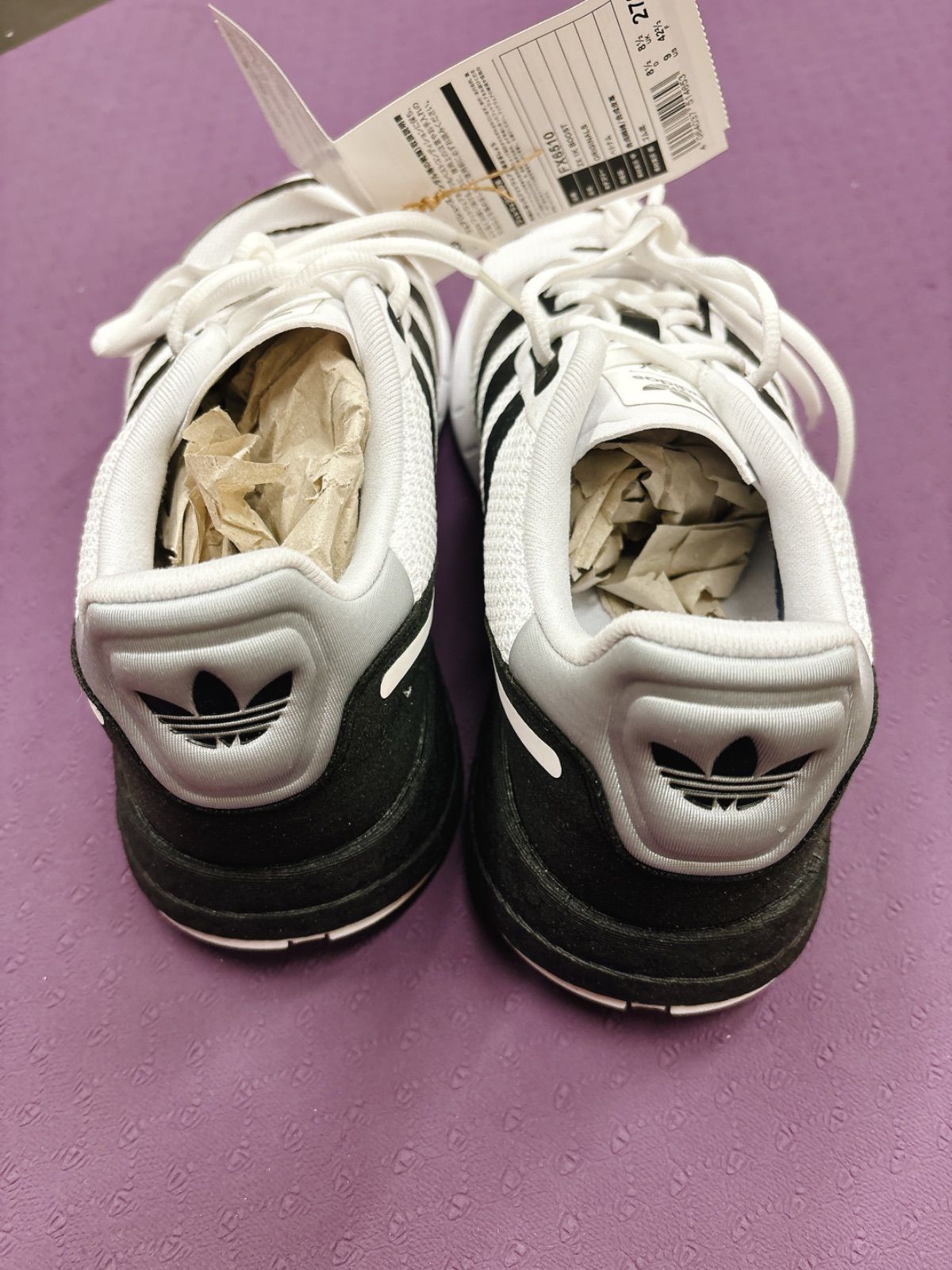 adidas】Zx 1K Boost スケートシューズ、ホワイト&ブラック 27.5cm