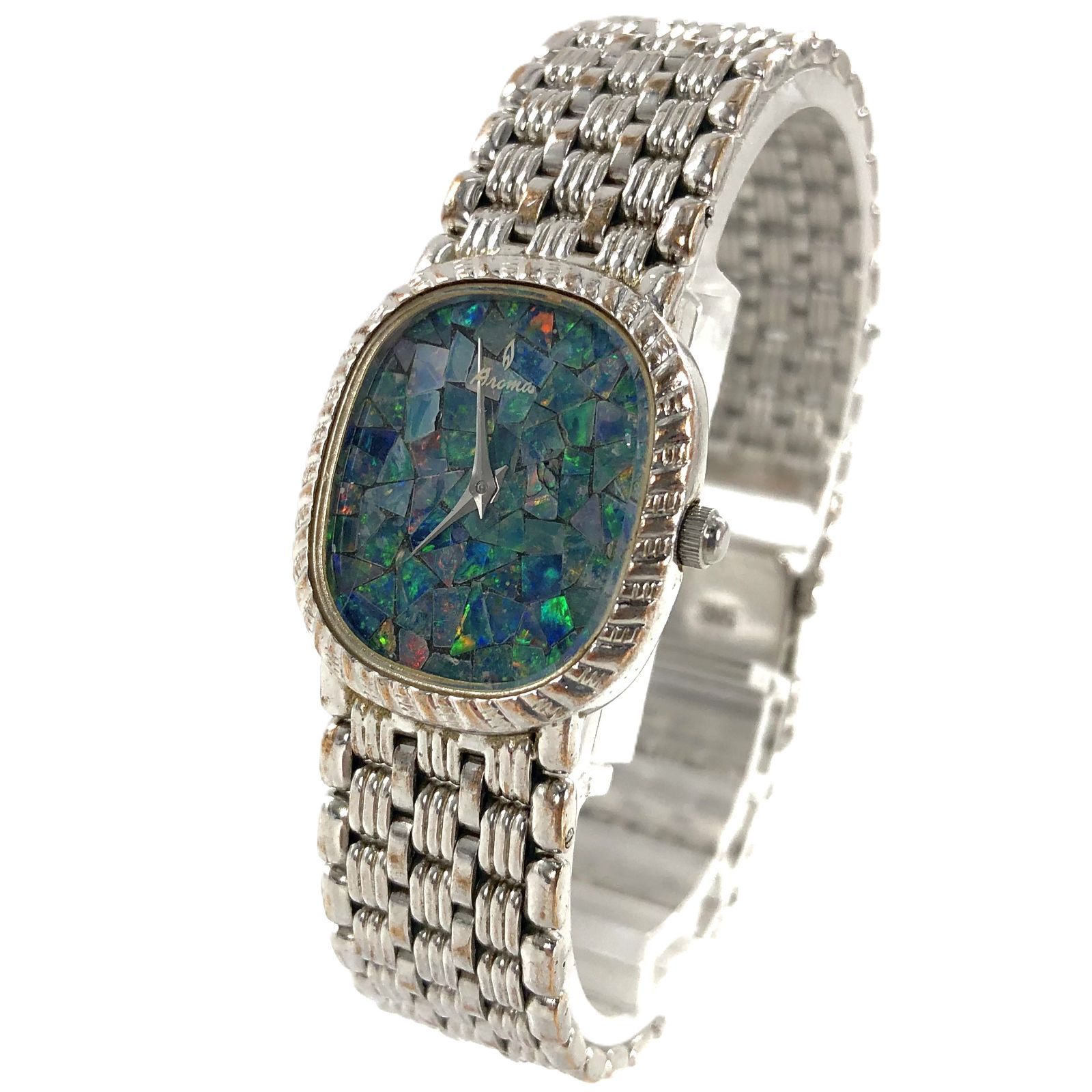 Aroma アロマ 9900 オパール文字盤 レディース腕時計 余りコマ付き PF-488