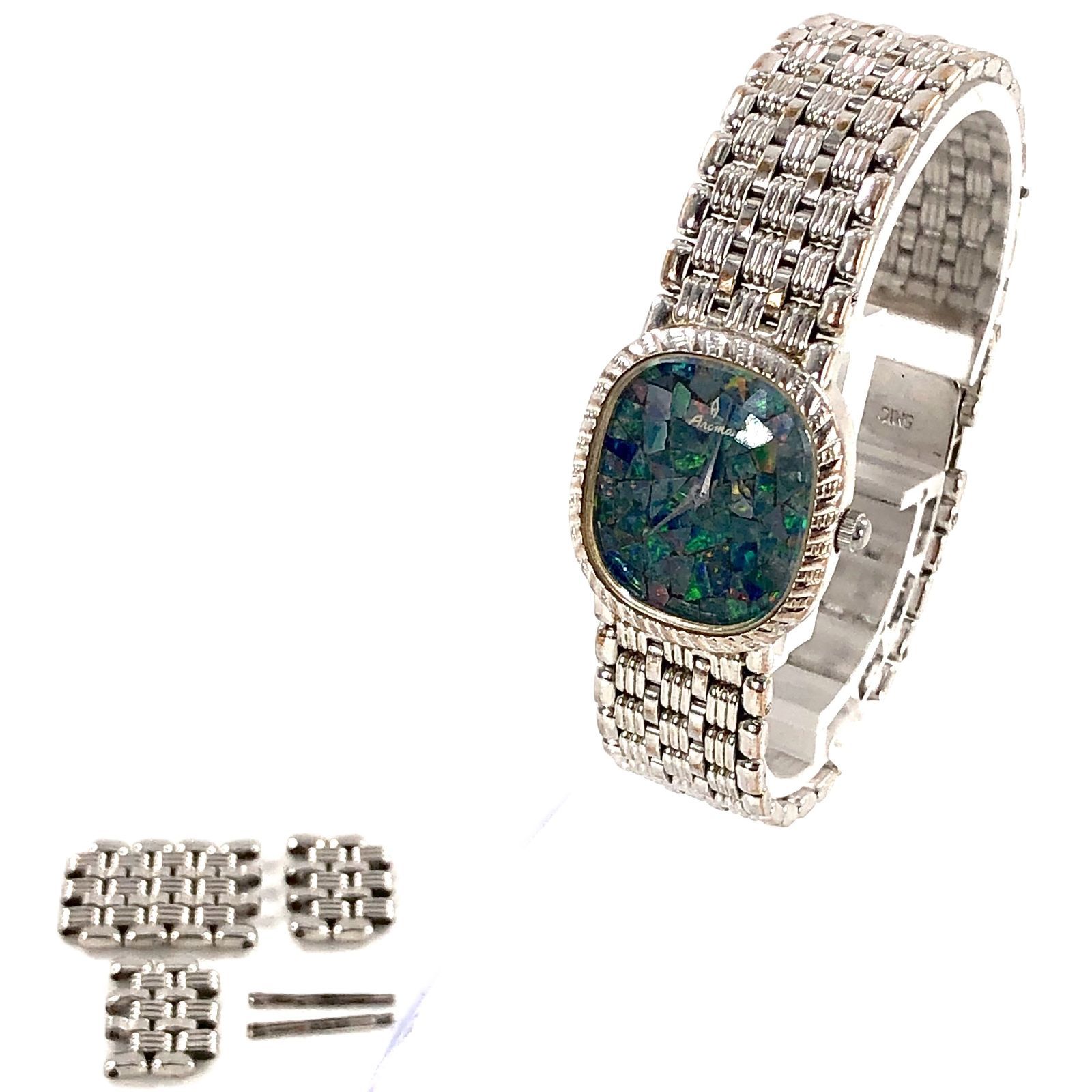 Aroma アロマ 9900 オパール文字盤 レディース腕時計 余りコマ付き PF-488