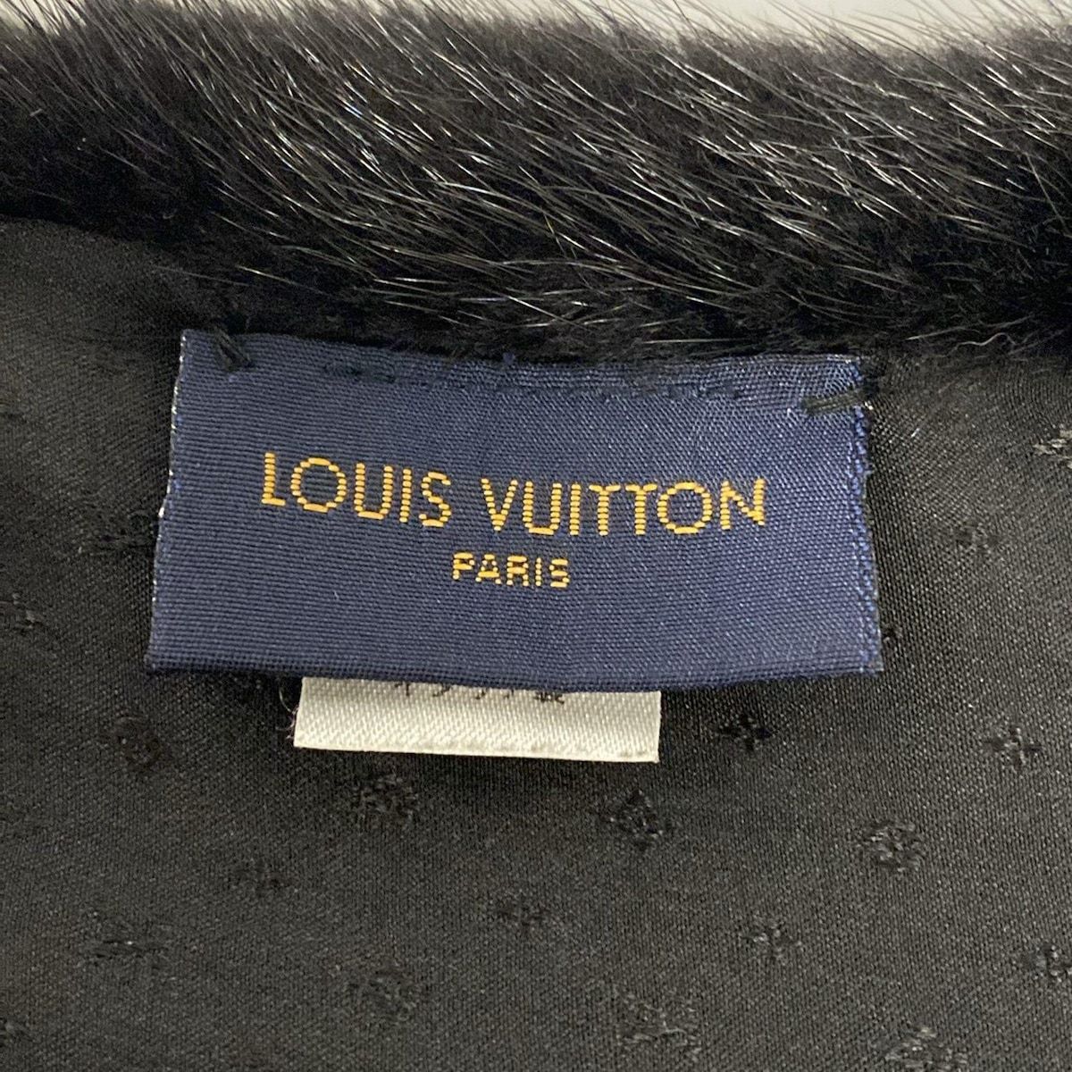 LOUIS VUITTON ルイヴィトン マフラー エシャルプ ミンクグラム M 70817 黒 レッド マルチ ミンク