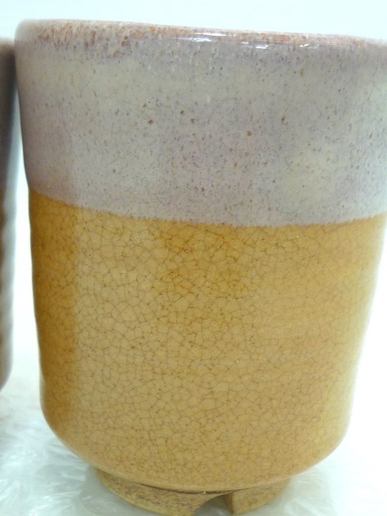 旧家蔵出 萩焼 波多野善蔵 指月窯 扇芝庵 夫婦 湯呑 ペア 2個セット