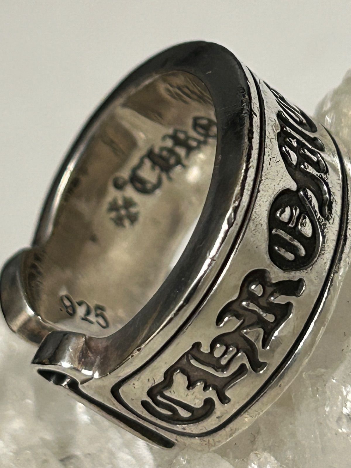 ラージスクロールラベルリング黄金サイズ20 5号