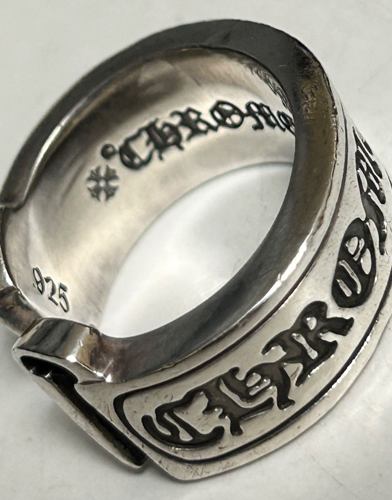 Chrome Hearts ラージスクロールラベルリング黄金サイズ20.5号美品