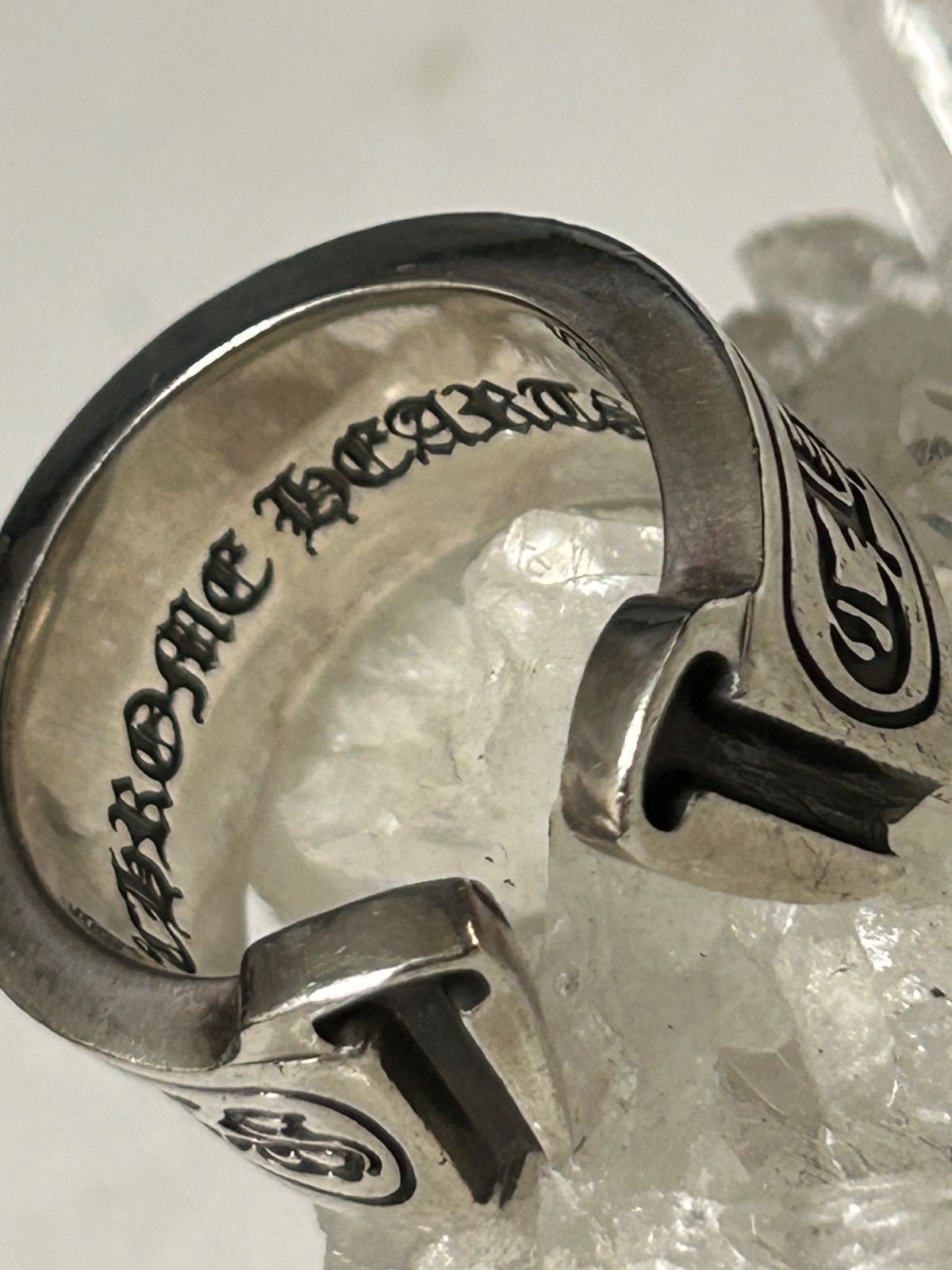 Hearts ラージスクロールラベルリング黄金サイズ20